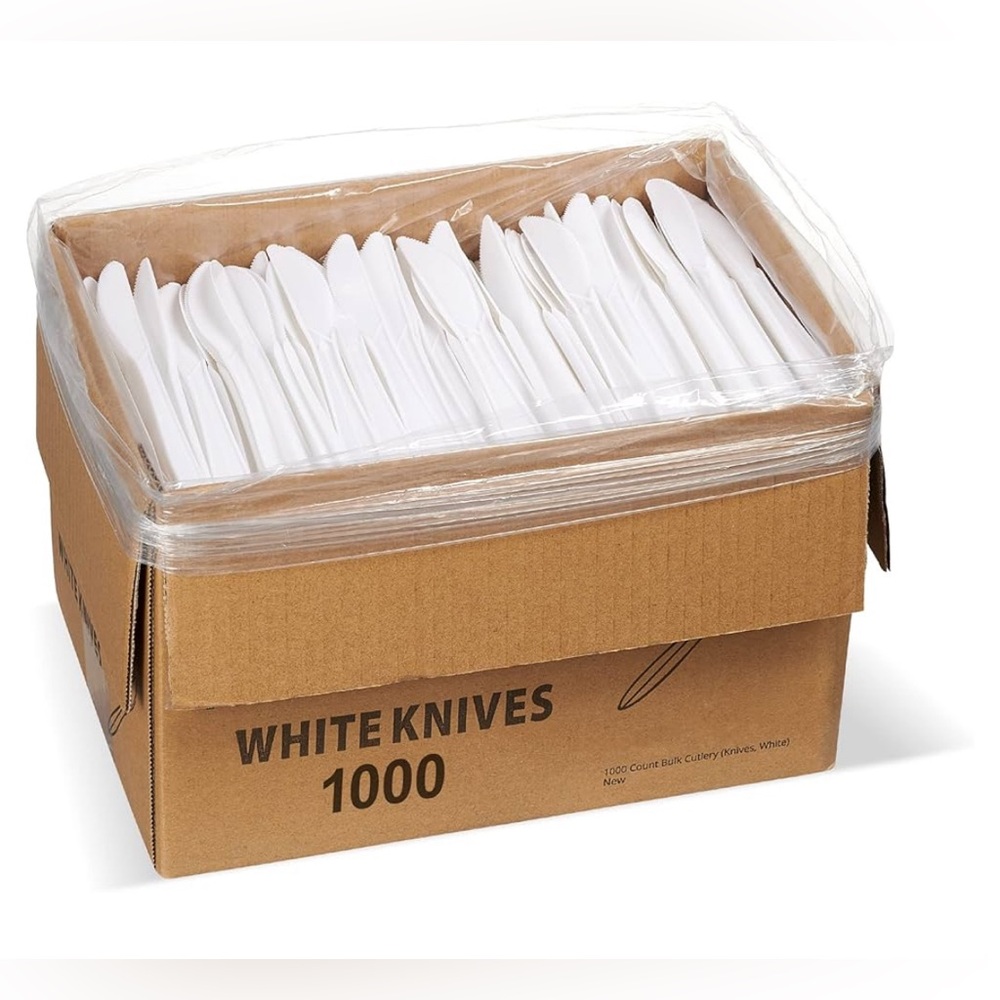 White Plastic Knives - 1000 Pack
